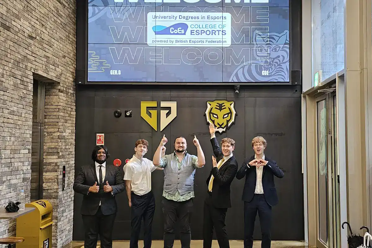 Image depicts University Campus of Esports students at Gen.G HQ in South Korea.
